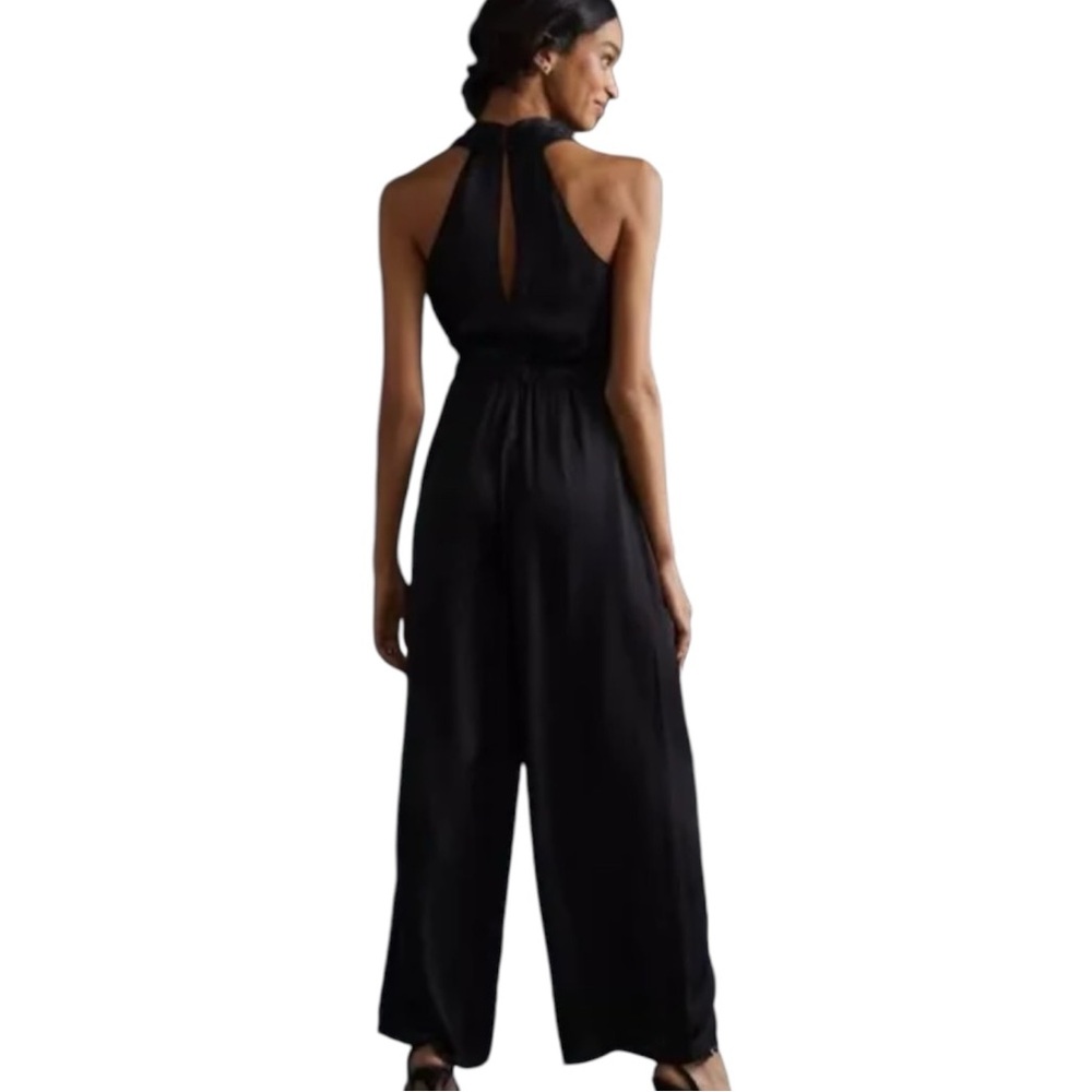 Anthropologie Black Halter Jumpsuit